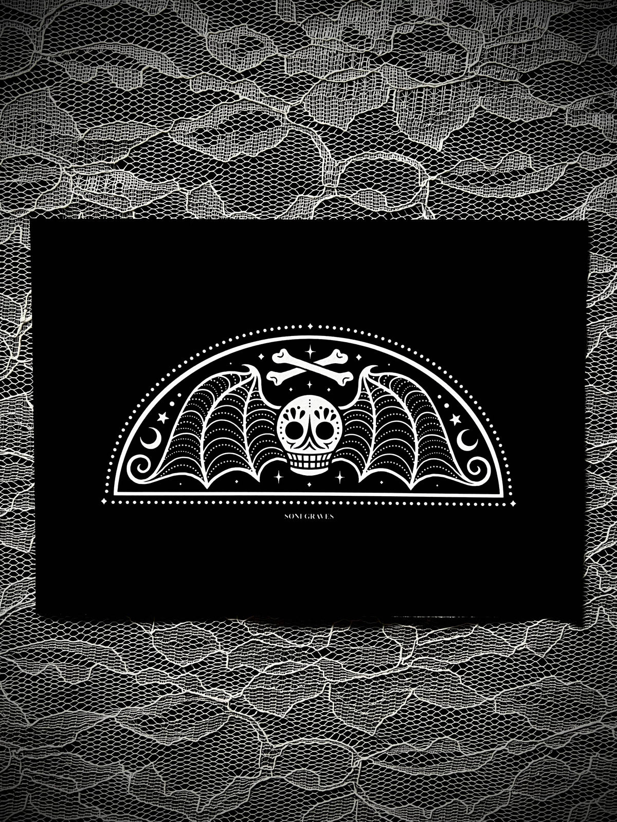 Death's Head Print, 5x7", Spooky Gothic Dark Art