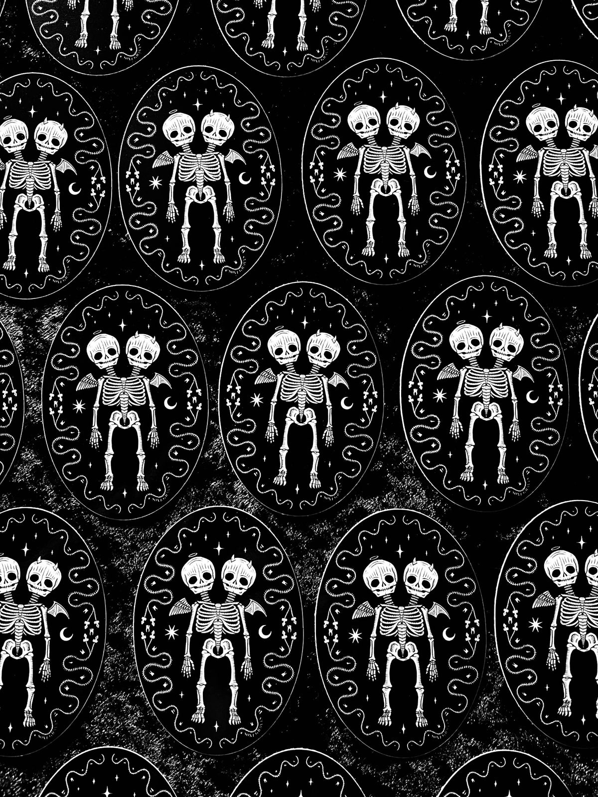 Oddities Skeleton Sticker: Waterproof, Spooky Whimsical Goth