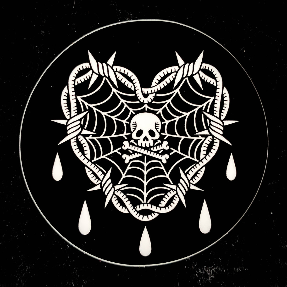 Bleeding Heart Sticker: Waterproof, Spooky Crying Goth Art