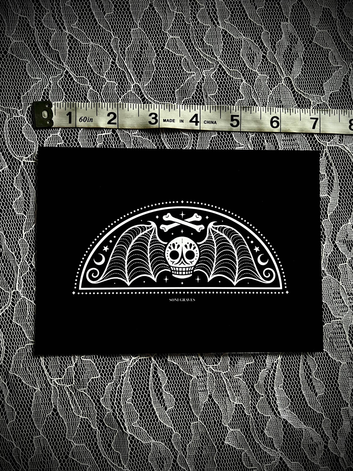 Death's Head Print, 5x7", Spooky Gothic Dark Art