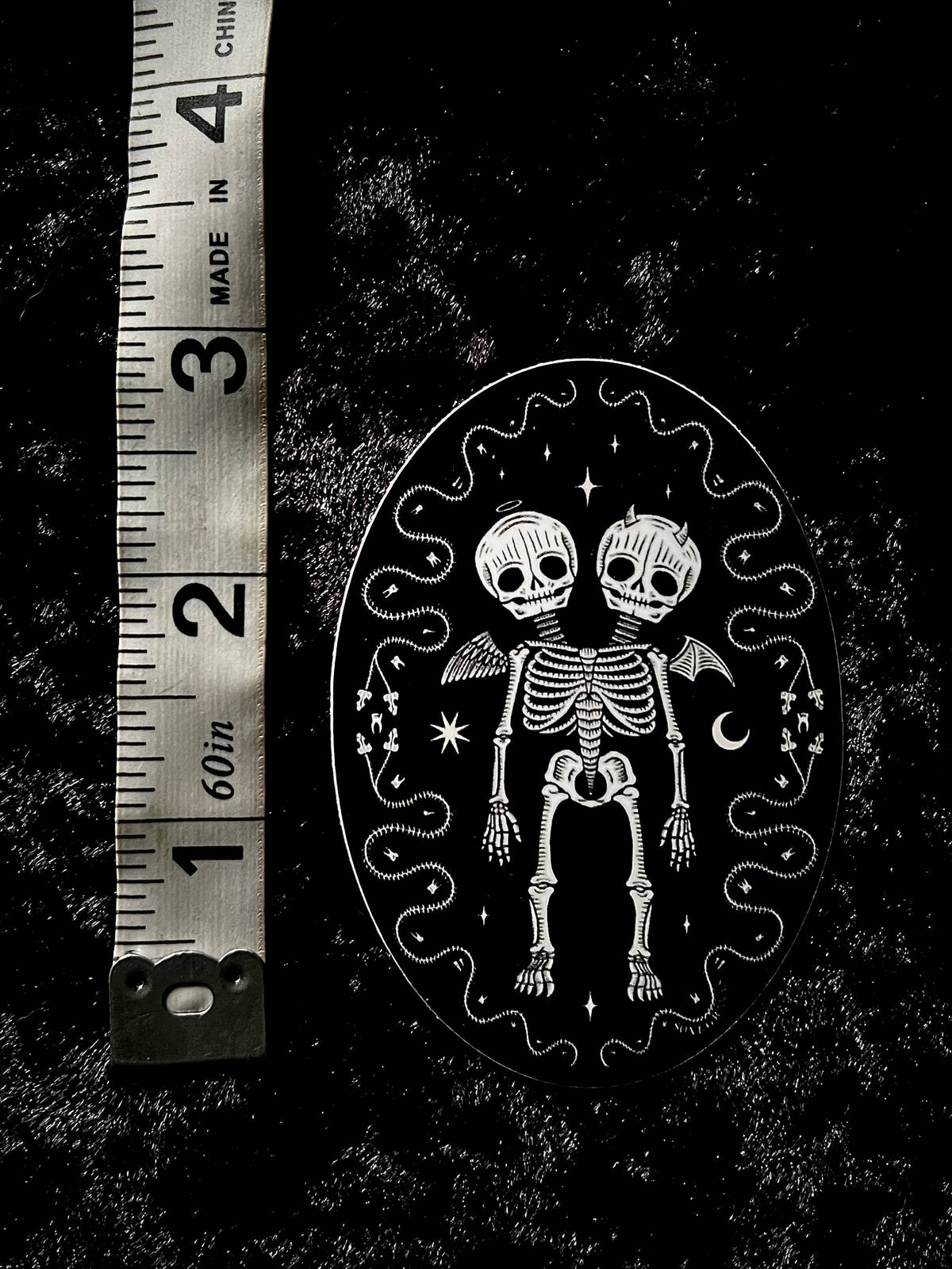 Oddities Skeleton Sticker: Waterproof, Spooky Whimsical Goth